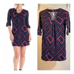 24Seven Comfort Apparel Women's Sz L Dark Gray Multicolor Sweater Dress NWOT